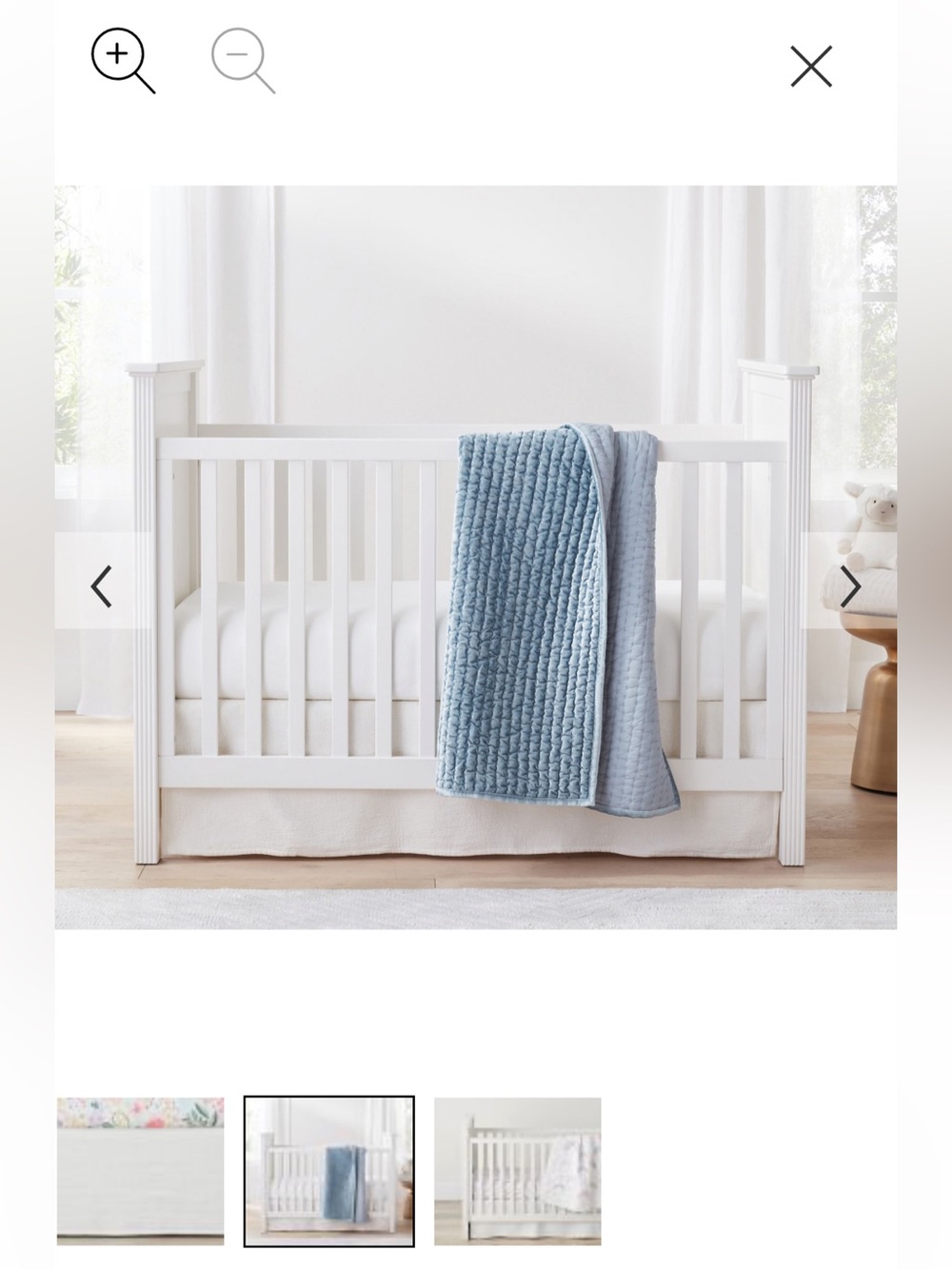 Pottery Barn Baby Matelasse Crib skirt white